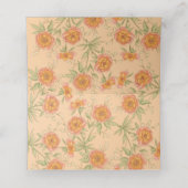 Orange Rose Wedding Place Card Platzkarte (Innenseite Aufgefaltet)