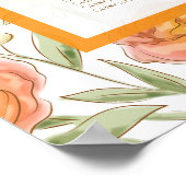Orange Rose Wedding Seating Chart Poster (Ecke)