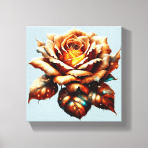 Orange Rose Wine Art