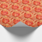 Orange Rose Wrapping Paper Romantische Rose Papier Geschenkpapier (Ecke)