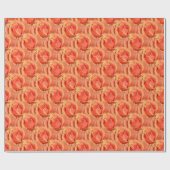Orange Rose Wrapping Paper Romantische Rose Papier Geschenkpapier (Flach)