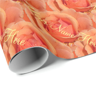 Orange Rose Wrapping Paper Romantische Rose Papier Geschenkpapier
