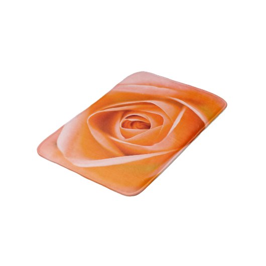 Orange Rosen-Blume Badmatte Badematte (Schrägansicht)