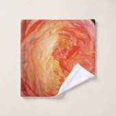 Orange Rosen-Blumenblätter Badhandtuch Set (Waschlappen)