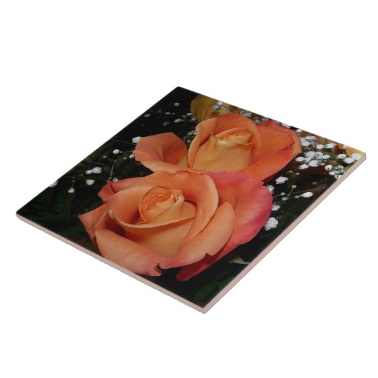 Orange Rosen-Fliese Fliese (Seite)