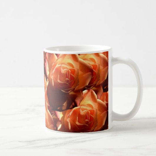 orange Rosen-Tasse Kaffeetasse (Rechts)