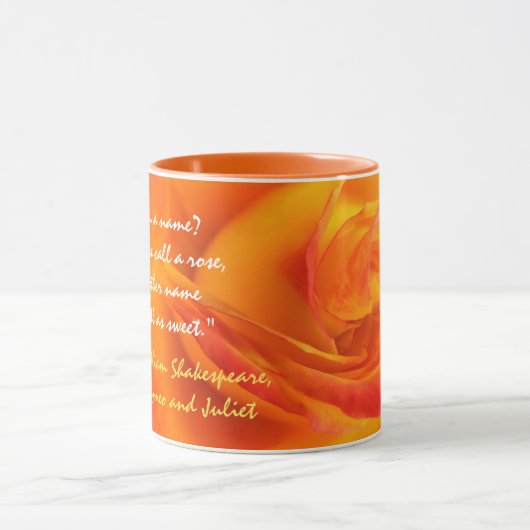 Orange Rosen-Zitat-Tasse Tasse (Zentrum)