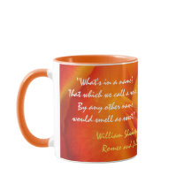 Orange Rosen-Zitat-Tasse