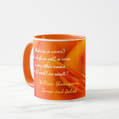 Orange Rosen-Zitat-Tasse Tasse (Vorderseite Links)