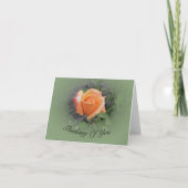 Orange Rosenknospe Karte (Vorderseite)