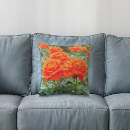 Orange Roses Throw Pillow Kissen