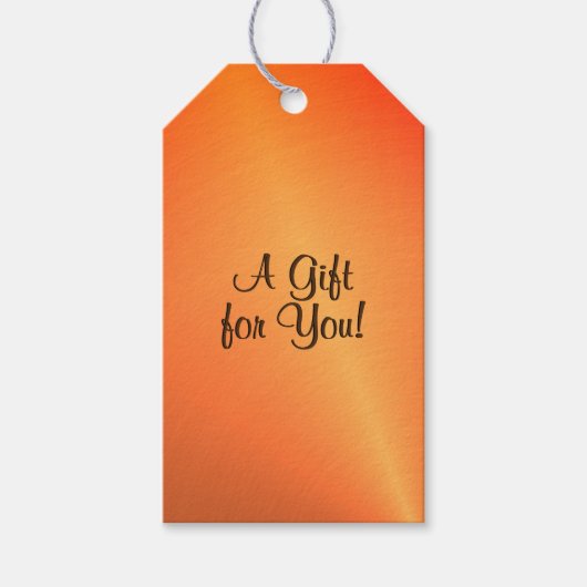 Orange-Rost-Glanz Geschenkanhänger (Vorderseite)