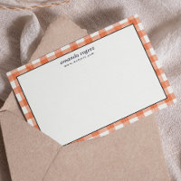Orange-Rost-Wasserfarbe-Buffalo-Karo-Monogramm