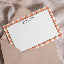 Orange-Rost-Wasserfarbe-Buffalo-Karo-Monogramm