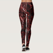 Orange Rot Goth Rosen Leggings (Rückseite)