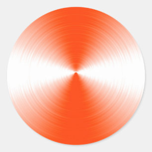 Orange Rot Strahlend Modern Runder Aufkleber