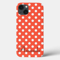 Orange, Rot, Terracotta polka dot