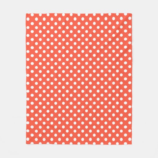 Orange, Rot, Terracotta polka dot Fleecedecke (Vorderseite)