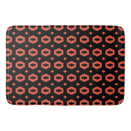 Orange Rot und Schwarz: Geometriana 1 Badematte