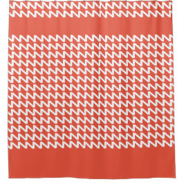 Orange Rot und Weiß Moderne Sharp Waves Duschvorhang