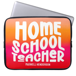 Orange-Rot-Verlauf-Design für Homeschool-Lehrer-Te Laptopschutzhülle