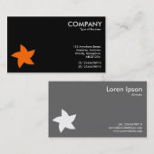 Orange Rotating Star Symbol - Schwarz Visitenkarte (Vorne/Hinten)