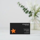 Orange Rotating Star Symbol - Schwarz Visitenkarte (Stehend Vorderseite)