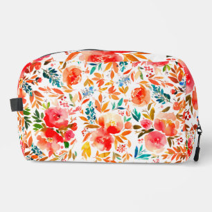 Orange rote farbenfrohe Rosenblume floral Sommer Waschbeutel