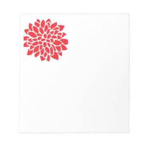 Orange-rote farbenfrohe Vintage-60er-Blume Notizblock