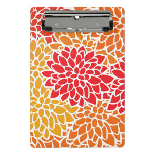 Orange rote farbenfrohe Vintage 60er Jahre Blume Mini Klemmbrett