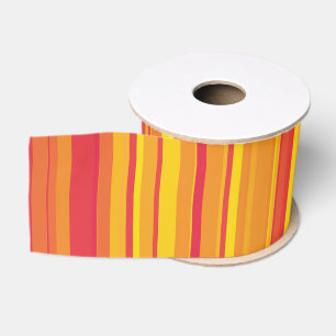 Orange Rote Gelbe Streifen Ripsband