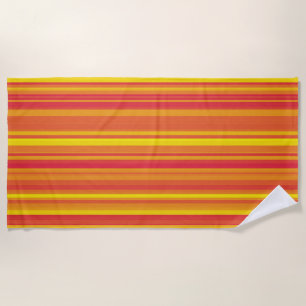 Orange Rote Gelbe Streifen Strandtuch