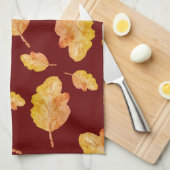 Orange rote, gemütliche Herbst-Herbstlaube Geschirrtuch (Viertel Falte)