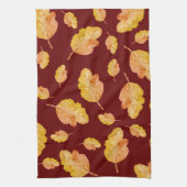 Orange rote, gemütliche Herbst-Herbstlaube Geschirrtuch (Vertikal)