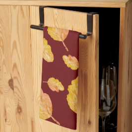 Orange rote, gemütliche Herbst-Herbstlaube Geschirrtuch