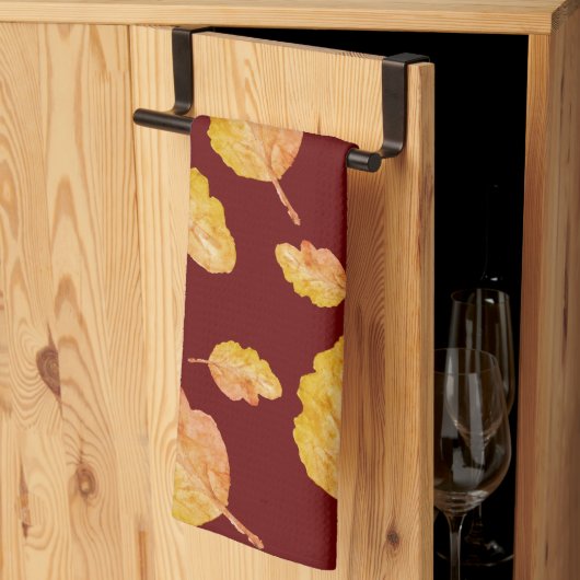 Orange rote, gemütliche Herbst-Herbstlaube Geschirrtuch (Drittel gefaltet)