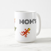 Orange Rote Rose mit Chameleon Kaffeetasse (VorderseiteRechts)