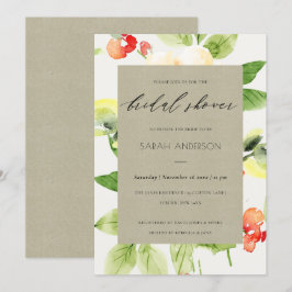 ORANGE ROTE ROSE WATERCOLOR FLORAL BRAUTPARTY EINLADUNG