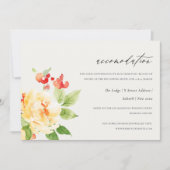 ORANGE ROTE ROSE WATERCOLOR FLORAL UNTERKUNFT EINLADUNG (Vorderseite)