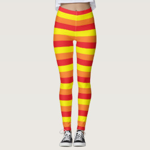 Orange, rote und gelbe Streifen Leggings