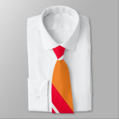 Orange, rote und weiße Diagonal-Gestreifte Krawatte (Gebunden)