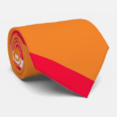 Orange, rote und weiße Diagonal-Gestreifte Krawatte (Gerollt)