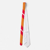 Orange, rote und weiße Diagonal-Gestreifte Krawatte (Rückseite)