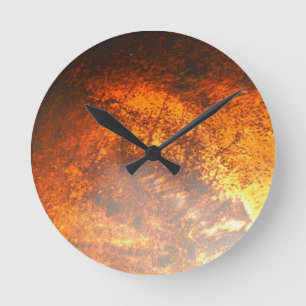Orange & roter Schrotthaufen vintage LKW Runde Wanduhr