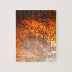 Orange & roter Schrottplatz vintage LKW Puzzle