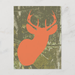 Orange Rotwild + Camouflage-Geburtstags-Postkarte Einladungspostkarte