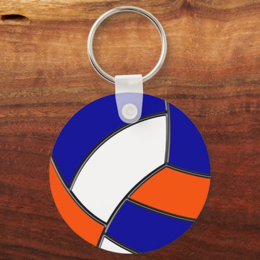 Orange, Royal Blue oder ANDERE FARBEN Weißer Volle Schlüsselanhänger (Rückseite)