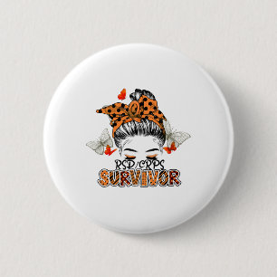 Orange Rsdcrps Messy Bun Girl Survivor Glaube Sup Button