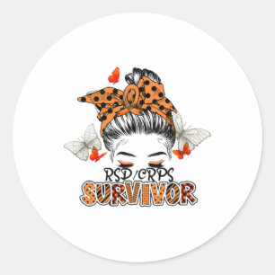 Orange Rsdcrps Messy Bun Girl Survivor Glaube Sup Runder Aufkleber