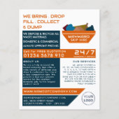 Orange Rubbish Skip Design, Skip/Dumpster Company Flyer (Vorne)
